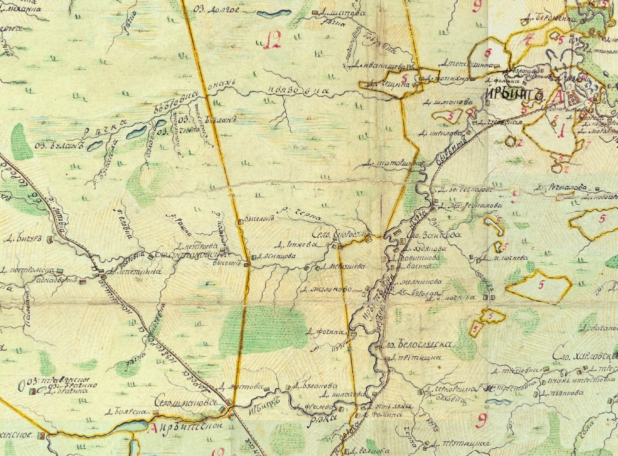 Фрагмент карты Ирбитского уезда 1797 года .jpg